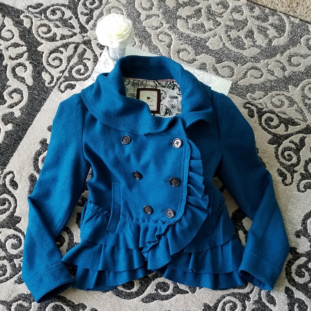 Like New Anthropology ruffle jacket/blazer.  SZ: 8